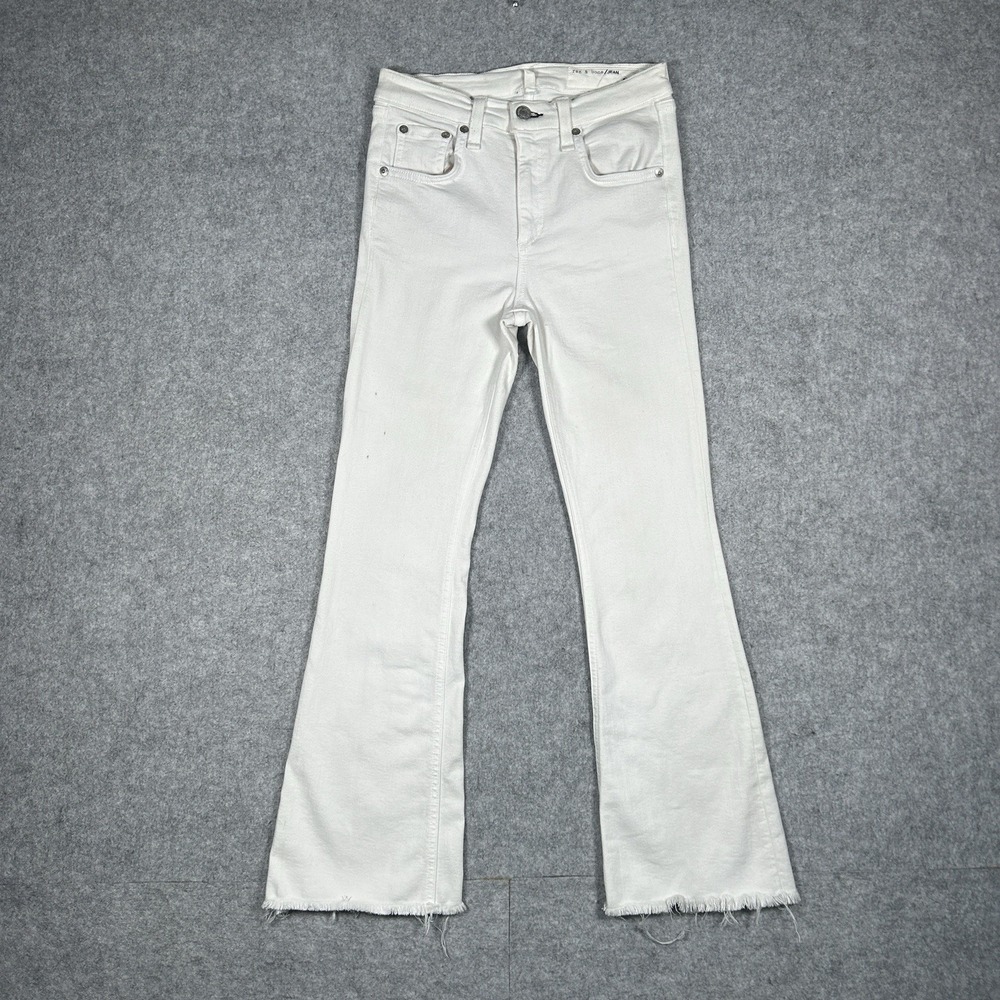 Rag And Bone Denim Jeans crop Flare STRETCH Women's Size 26(24x26) Bright White